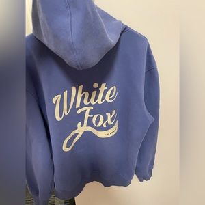 white fox hoodie m-l womens